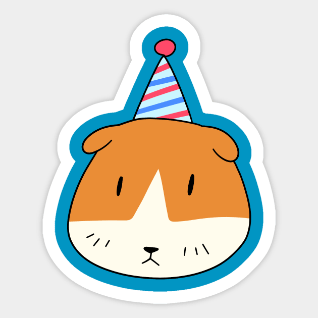 Party Hat Guinea Pig Face Sticker by saradaboru